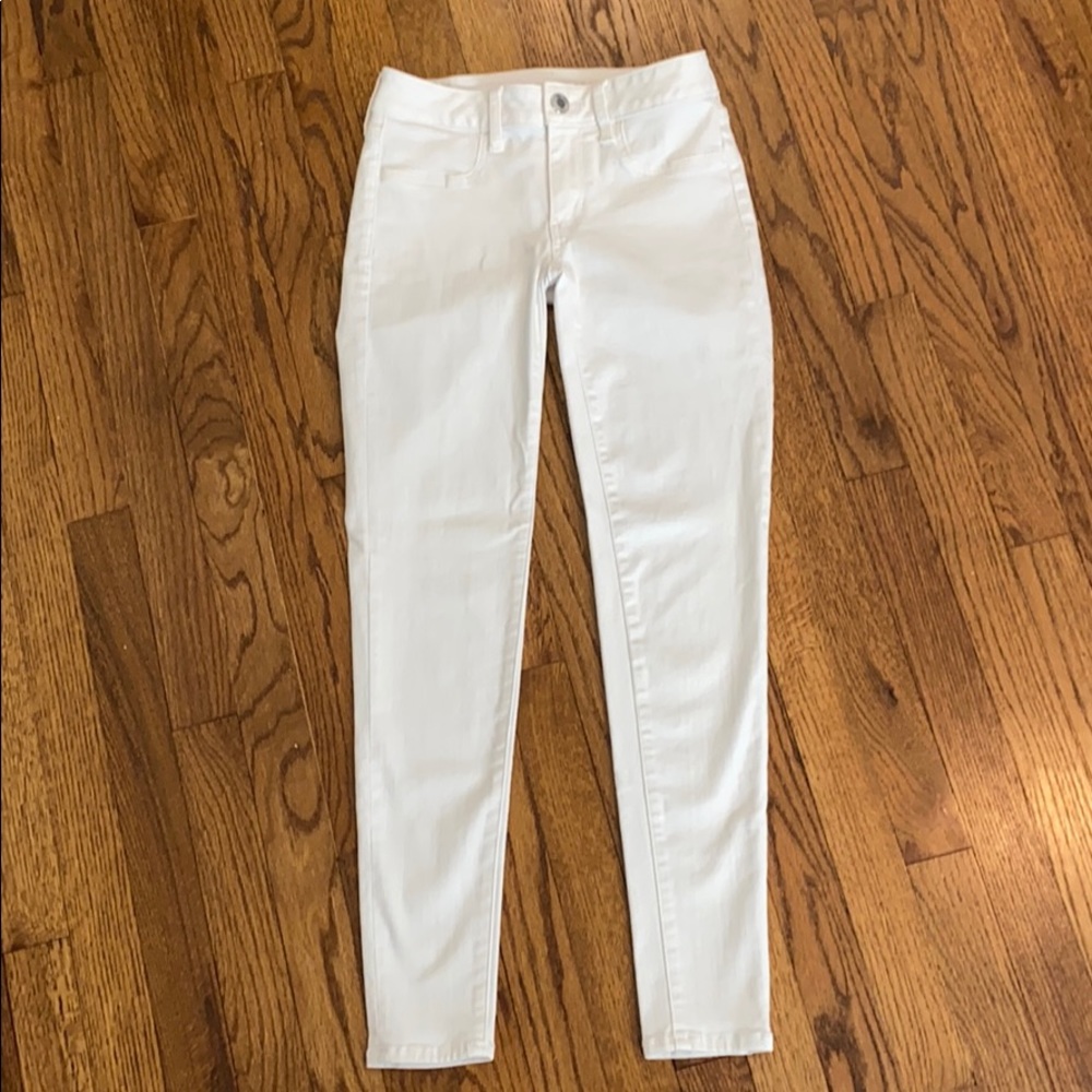 White Next Level Stretch Jeans from AEO